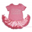 Dusty Pink Baby Bodysuit Satin Pettiskirt & Sparkle Rhinestone Born To Wear Diamonds Print JS4686